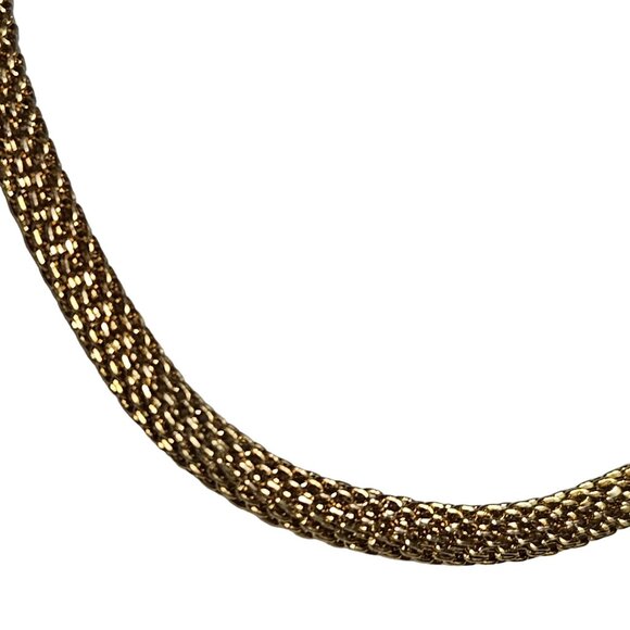 Vintage Elegant Gold Tone Mesh Rope Bracelet Classic Minimalist Fashion Jewelry - Picture 3 of 4